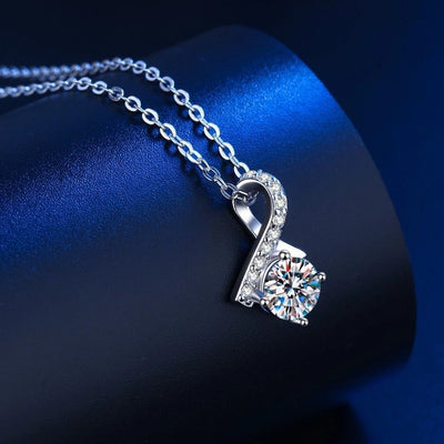 Collar de Plata S925 con Baño de Oro Blanco y Piedras de Moissanita - Image 2
