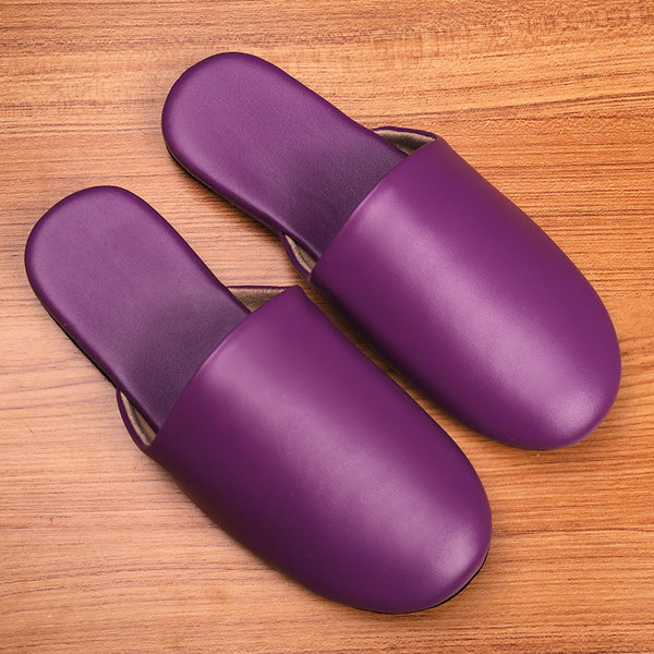 Pantuflas de Cuero para Mujer con Suela Suave y Cómoda