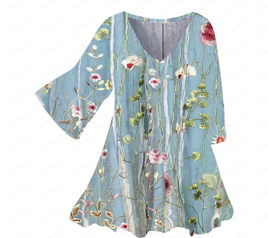 Blusa Escote V Estampado Floral Multicolor - Image 7