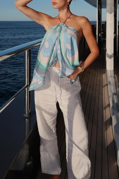 Sostén Halter Primavera Verano con Estampado de Posicionamiento - Image 17