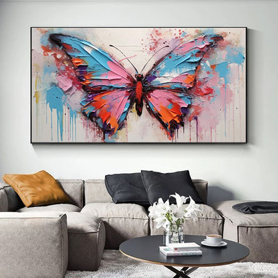 Cuadro Abstracto Mariposa Pintura Acrílica Óleo Hecho a Mano Arte Moderno Decoración Pared Sala de Estar - Image 9