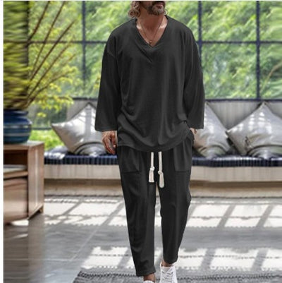Conjunto Deportivo Cuello V con Bolsillos y Cintura Ajustable - Image 8