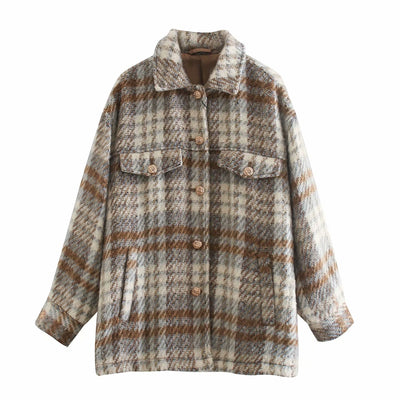 Chaqueta Camisa a Cuadros Oversize para Mujer - Image 10