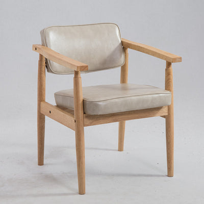 Silla Retro de Madera Maciza con Respaldo y Reposabrazos para Café - Image 23