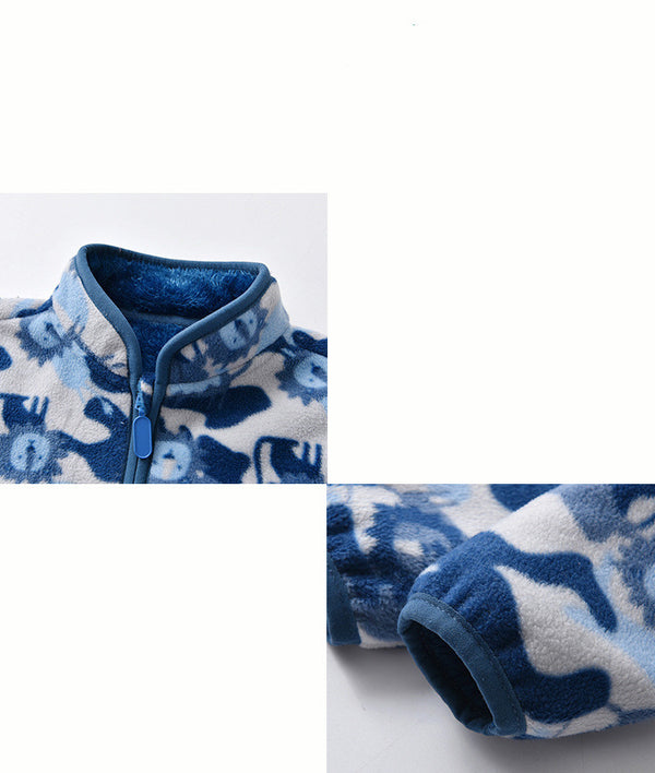 Chaqueta Infantil Cartoon con Cuello Alto Acolchada - Diseño Trendy