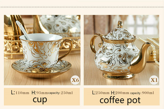 Juego de Taza y Plato de Cerámica Lujo para Café y Té - Image 12