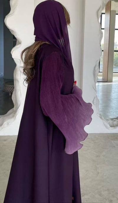 Cardigan Largo Plisado Degradado Elegante para Mujer - Image 29
