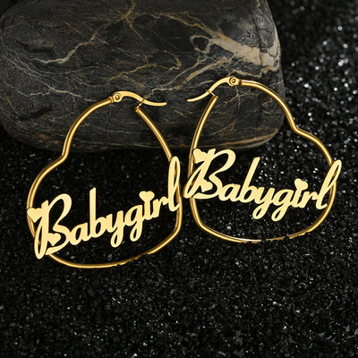 Aretes Personalizados de Corazón Melocotón con Iniciales en Alfabeto Inglés - Image 9