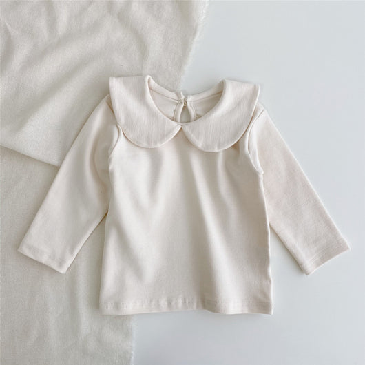 Blusa Infantil a Cuadros con Detalle Floral para Niña - Image 4