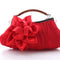 Bolso de Noche Satinado con Flor - Clutch Elegante para Mujer