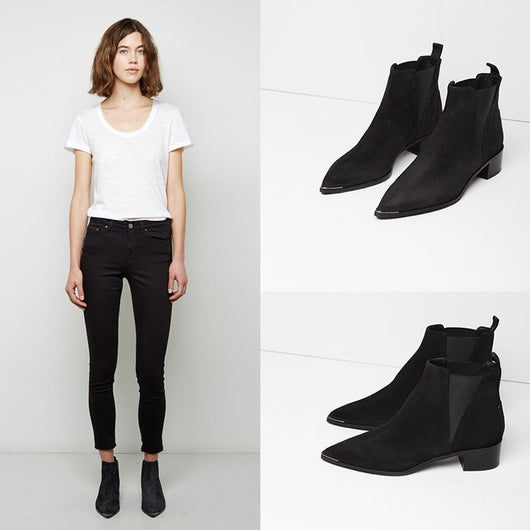 Botas Cortas Retro con Tacón Grueso y Punta Afilada para Mujer - Image 10