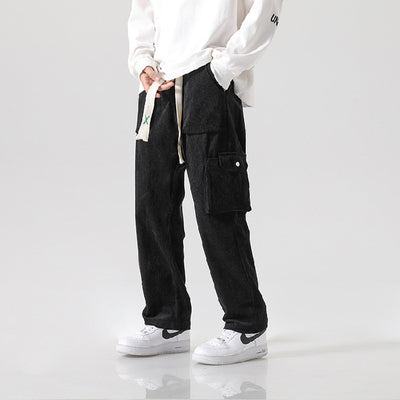 Pantalón Cargo Corduroy Holgado Multibolsillos de Corte Recto - Image 6