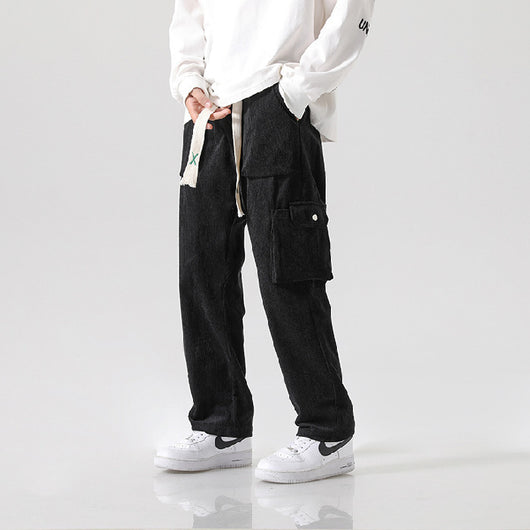 Pantalón Cargo Corduroy Holgado Multibolsillos de Corte Recto - Image 6