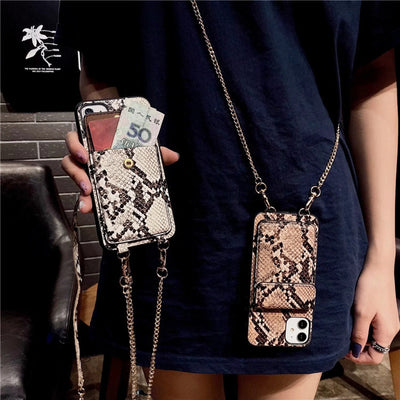 Funda Protectora para Teléfono con Patrón Piel de Serpiente y Compartimentos para Tarjetas - Image 14