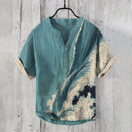 Camisa Hawaiana Navideña Casual con Estampado Santa para Hombre - Image 10