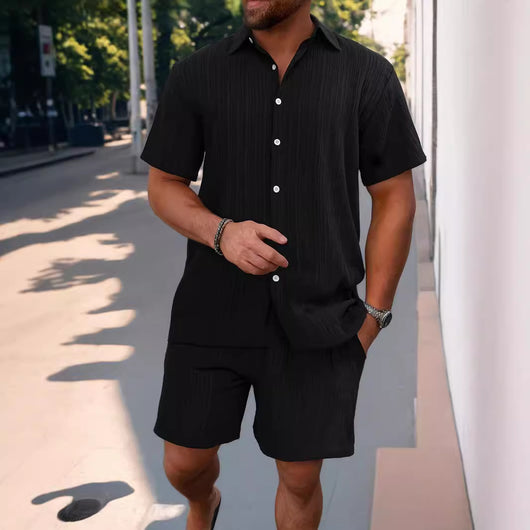 Conjunto de Playa Hombre: Camisa Suelta y Pantalones Cortos