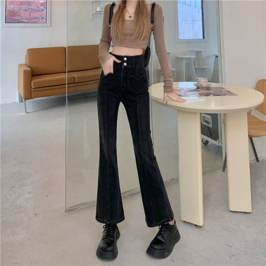 Pantalones Slim Microacampanados de Cintura Alta Hot Girl Love - Image 4
