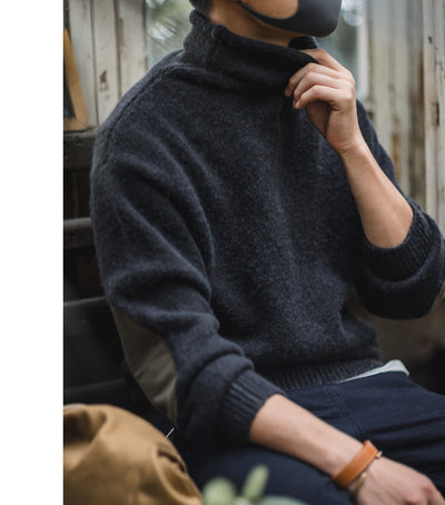 Suéter Cuello Alto de Mohair Sintético Grueso y Cálido para Hombre - Image 2