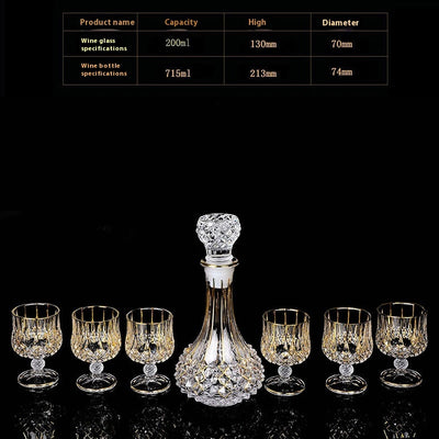 Juego de Copas de Cristal para Whisky y Vino con Detalles Dorados - Image 6