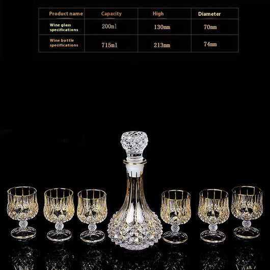 Juego de Copas de Cristal para Whisky y Vino con Detalles Dorados - Image 6