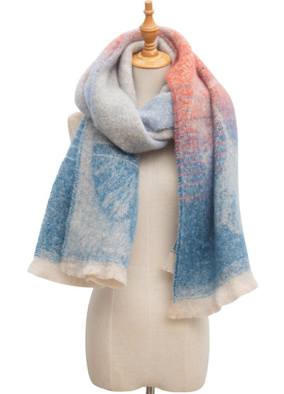 Bufanda Estilo Europeo Jacquard Hoja de Ginkgo - Image 15