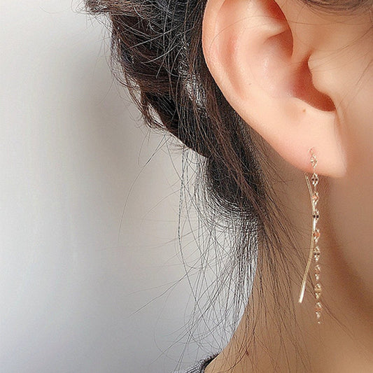 Aretes Onda Largos para Mujer