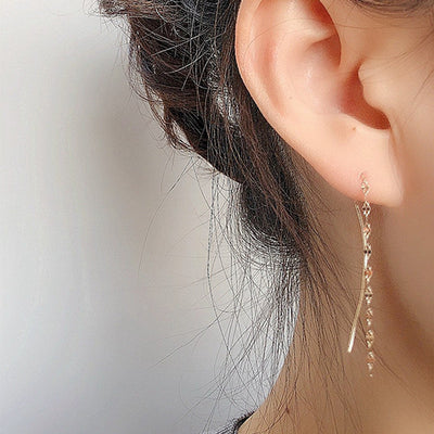 Aretes Onda Largos para Mujer