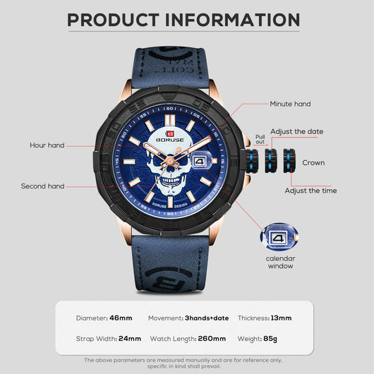 Reloj Deportivo Resistente al Agua con Calendario y Correa de Cuero - Image 17