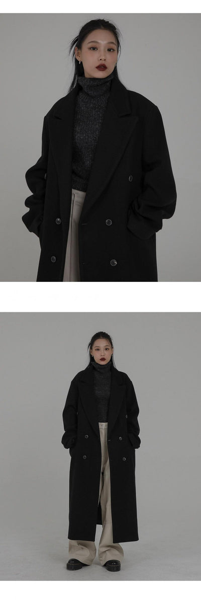 Abrigo Larga Oversized Estilo Coreano Inspirado en Hepburn - Image 12