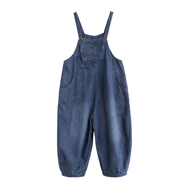 Overol Denim para Mujer Estilo Retro Suelto con Rayas - Image 4