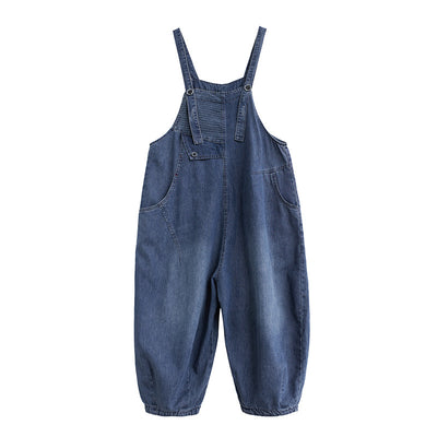 Overol Denim para Mujer Estilo Retro Suelto con Rayas - Image 4