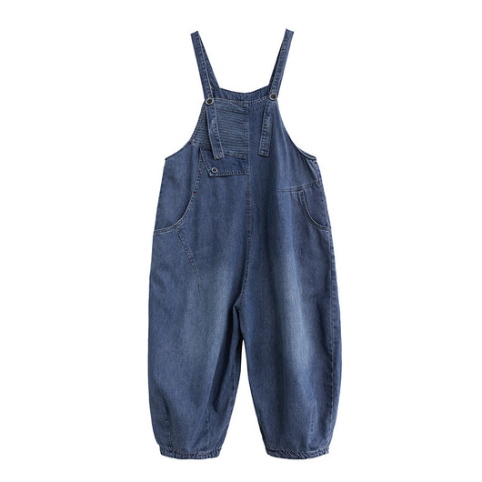 Overol Denim para Mujer Estilo Retro Suelto con Rayas - Image 4