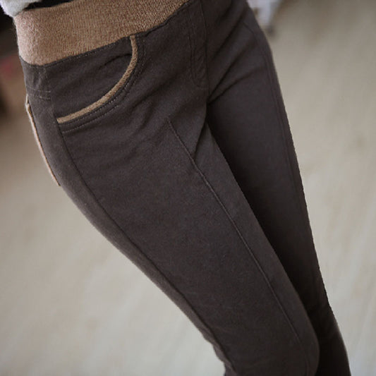 Pantalones Casuales Talla Grande Cintura Alta Elásticos para Otoño e Invierno - Image 2
