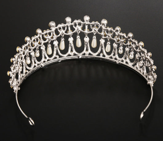Corona de Perlas y Cristales para Novia - Tiara Elegante con Incrustaciones - Image 4