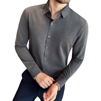 Camisa Stretch Sin Costuras para Hombre con Botones Reforzados - Image 5