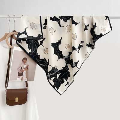 Pañuelo Cuadrado Estampado Floral para Mujer Estilo Artístico Retro - Image 8