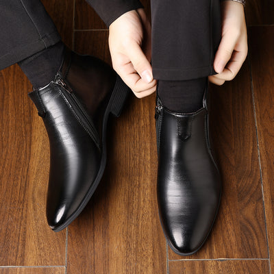 Botas de Cuero Blancas con Rayas y Cierre Lateral para Hombre - Image 11
