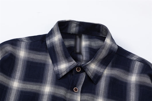 Camisa de Cuadros Americana Retro Manga Larga para Hombre - Image 17