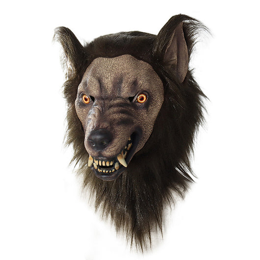 Máscara de Lobo Hombre Halloween - Disfraz Cosplay Cabeza Giratoria Realista