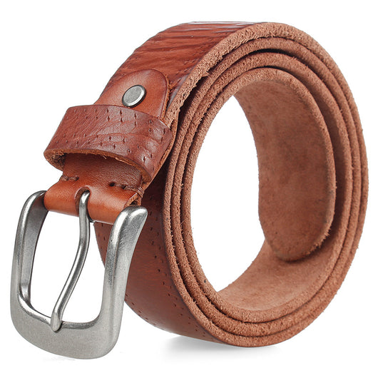 Cinturón de Cuero Curtido Vegetal Premium Unisex con Hebilla de Aleación - Image 3