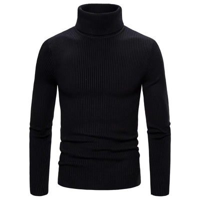 Suéter Cuello Alto Slim Fit en Colores Sólidos para Hombre - Image 7