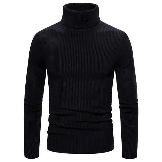 Suéter Cuello Alto Slim Fit en Colores Sólidos para Hombre - Image 7