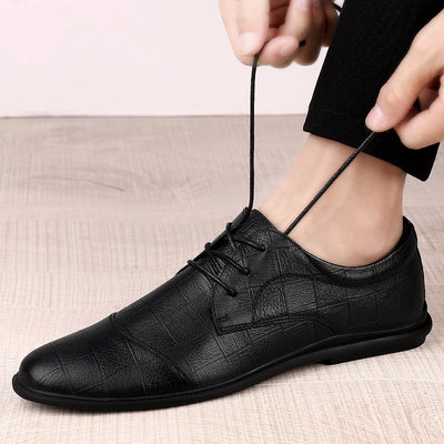 Zapatos Casuales de Cuero Genuino con Cordones para Hombre - Image 11