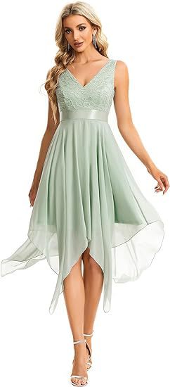 Vestido de Fiesta Elegante con Encaje y Gasa para Mujer - Image 6