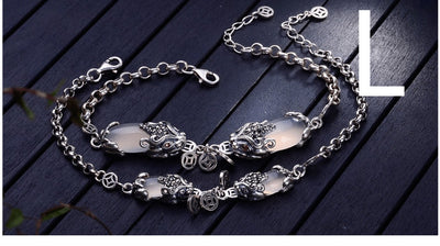 Pulsera de Valentía en Plata con Granate, Calcedonia y Ágata - Image 6