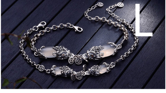 Pulsera de Valentía en Plata con Granate, Calcedonia y Ágata - Image 6