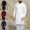 Camisa Larga de Lino para Hombre Estilo Medio Oriente con Botones