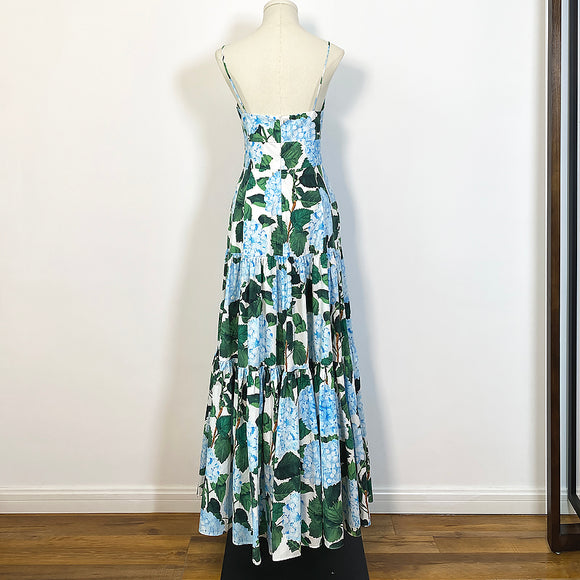 Vestido Hada Hortensia Verde con Tirantes Ajustables