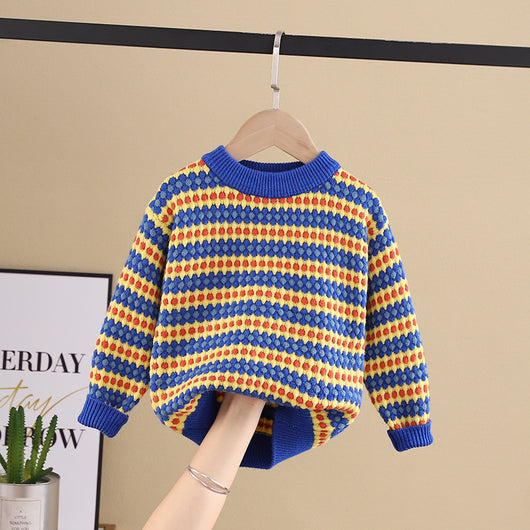 Suéter Infantil Cuello Redondo Rayas Arcoíris - Image 13