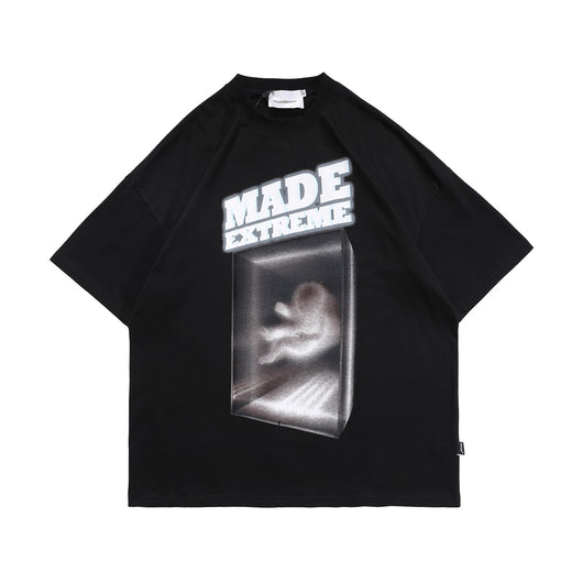Camiseta Suelta Negra Estampada de Manga Corta - Estilo Verano - Image 19